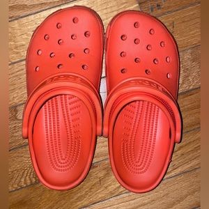 Orange crocs